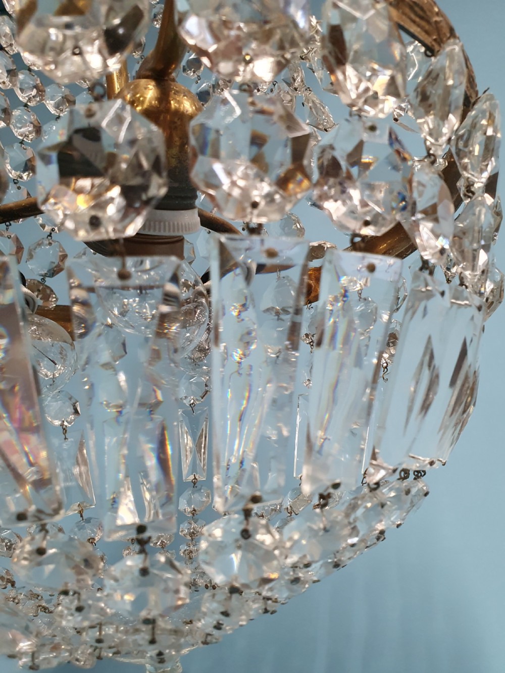 Early 20th century large swag chandelier View VII