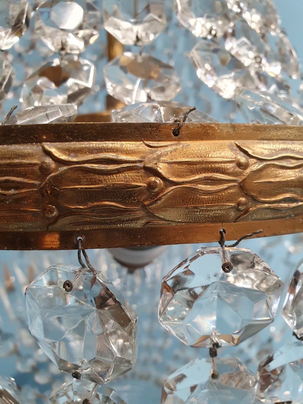 Early 20th century large swag chandelier View VIII