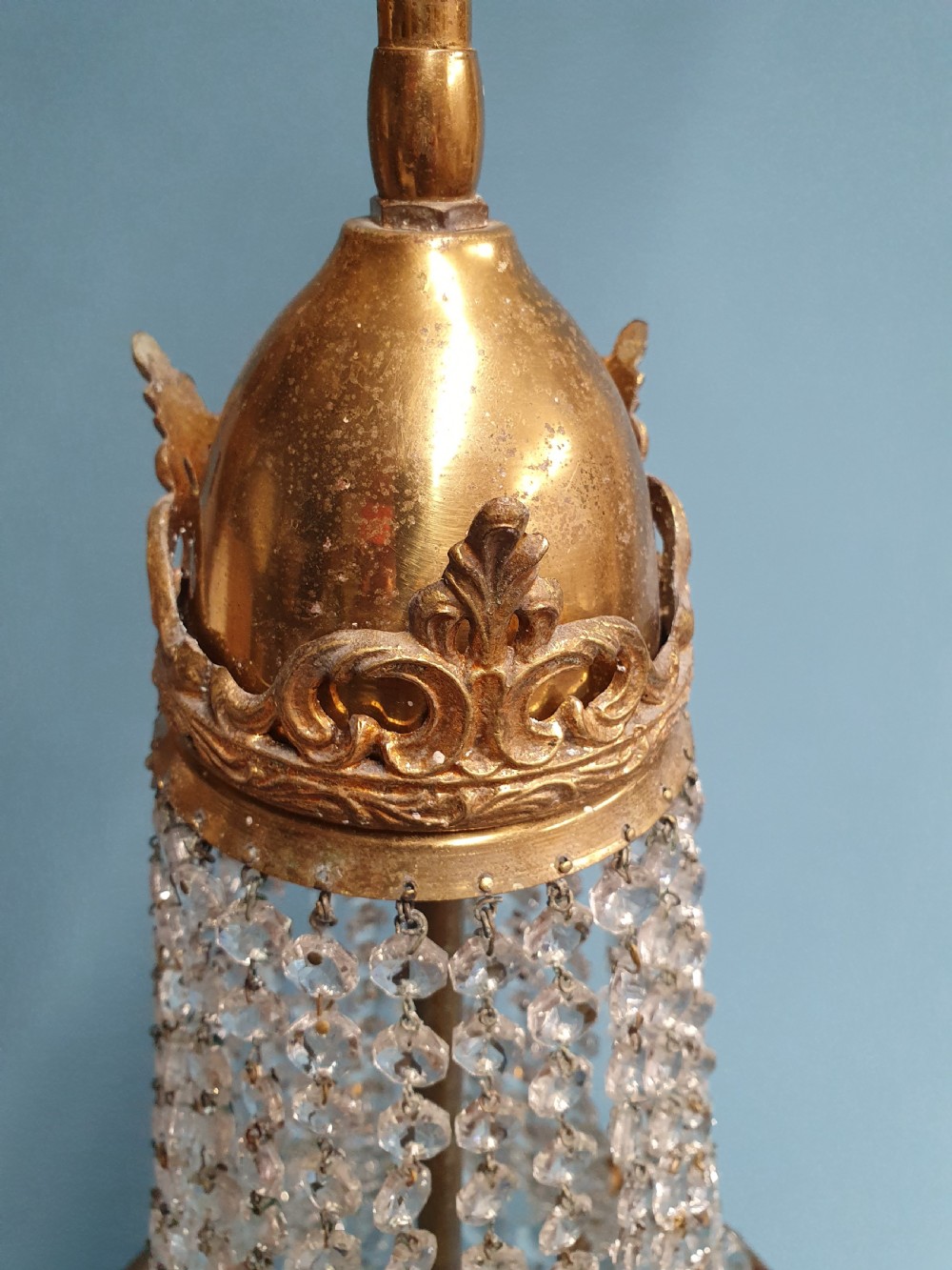 Early 20th century large swag chandelier View IX