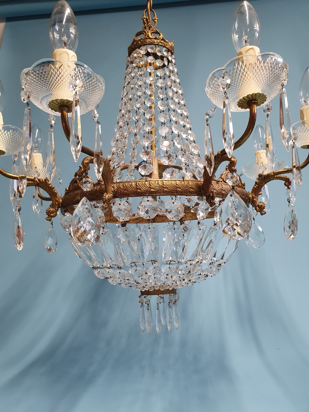 Early 20th century swag chandelier with 8 Arms View II