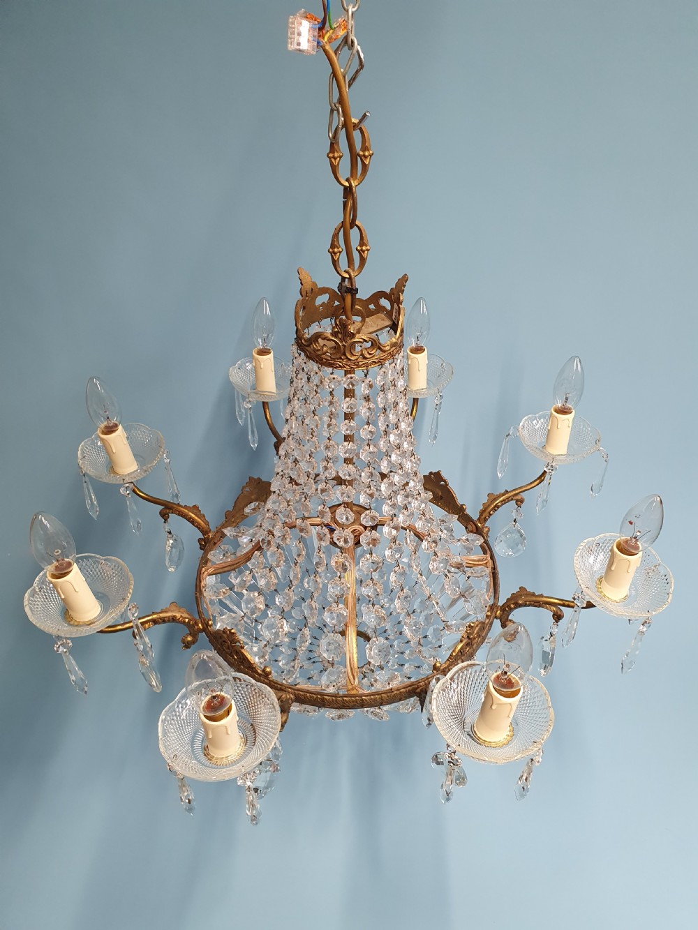 Early 20th century swag chandelier with 8 Arms View IV