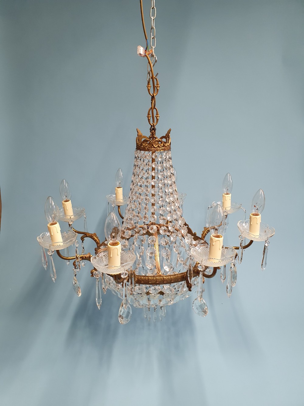 Early 20th century swag chandelier with 8 Arms View V