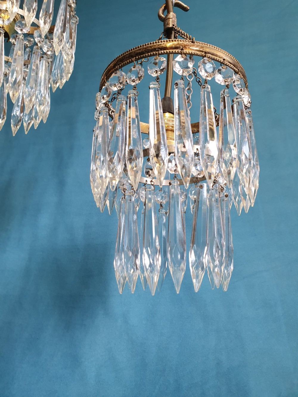 Set of three spike chandeliers  View II