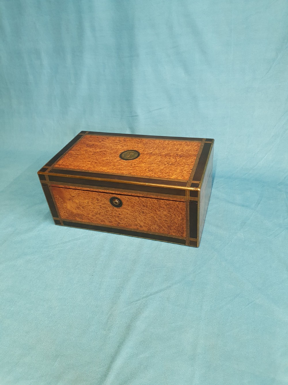 19th-century yew wood writing slope