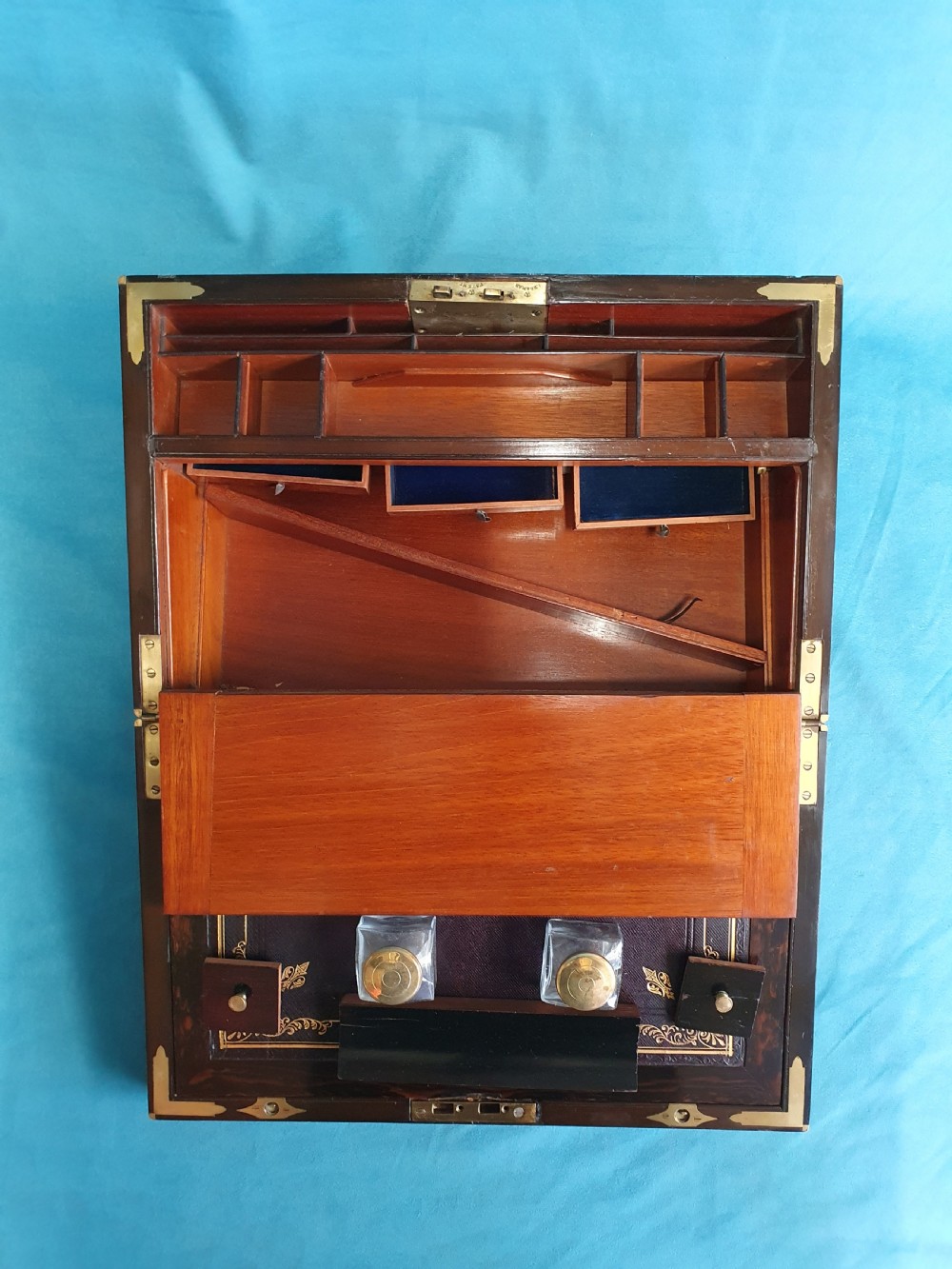 19th-century yew wood writing slope View III