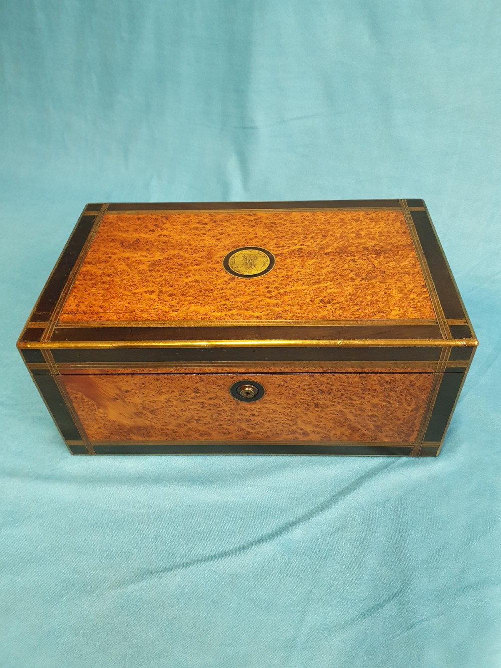 19th-century yew wood writing slope View IV