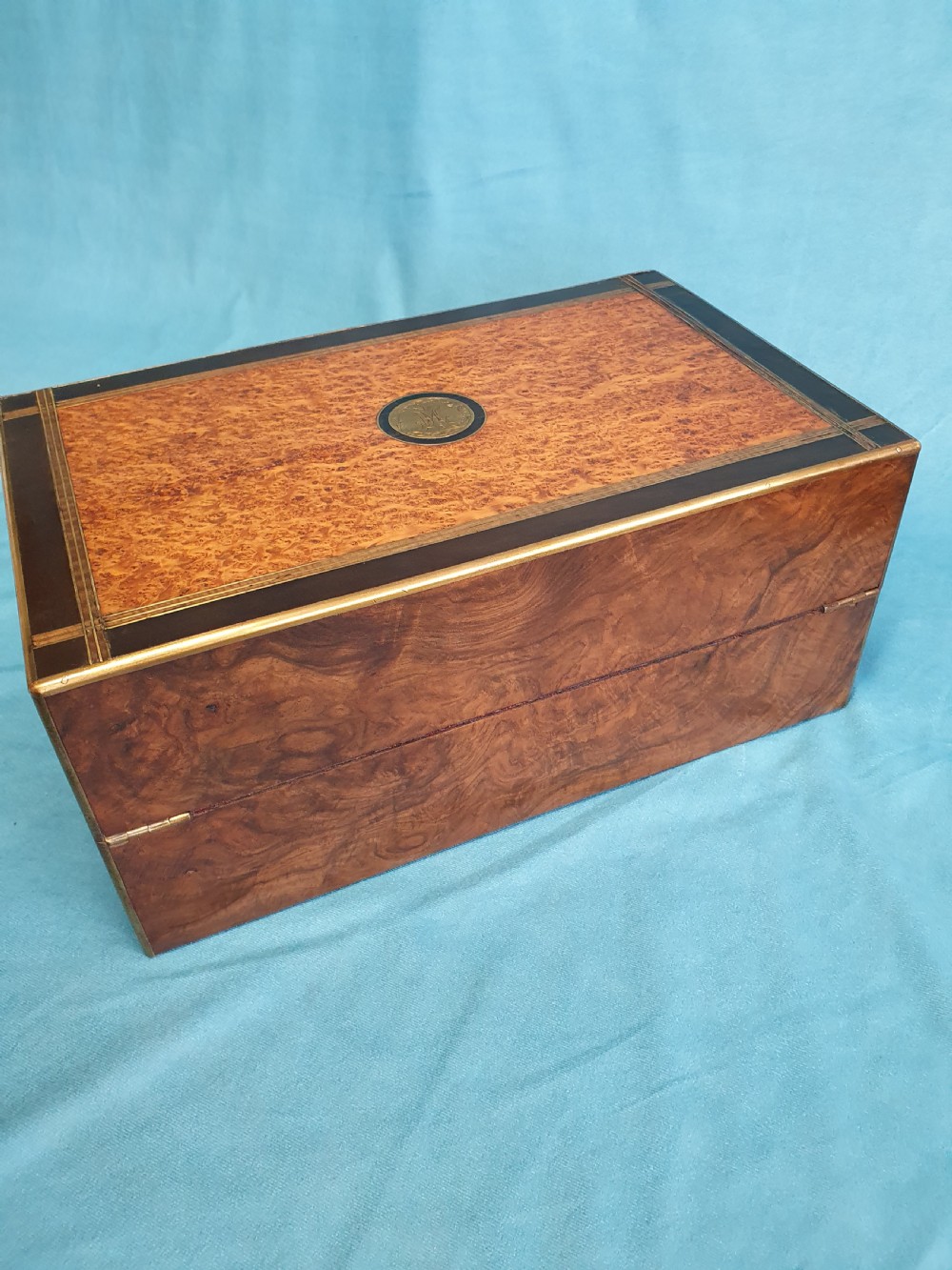 19th-century yew wood writing slope View V