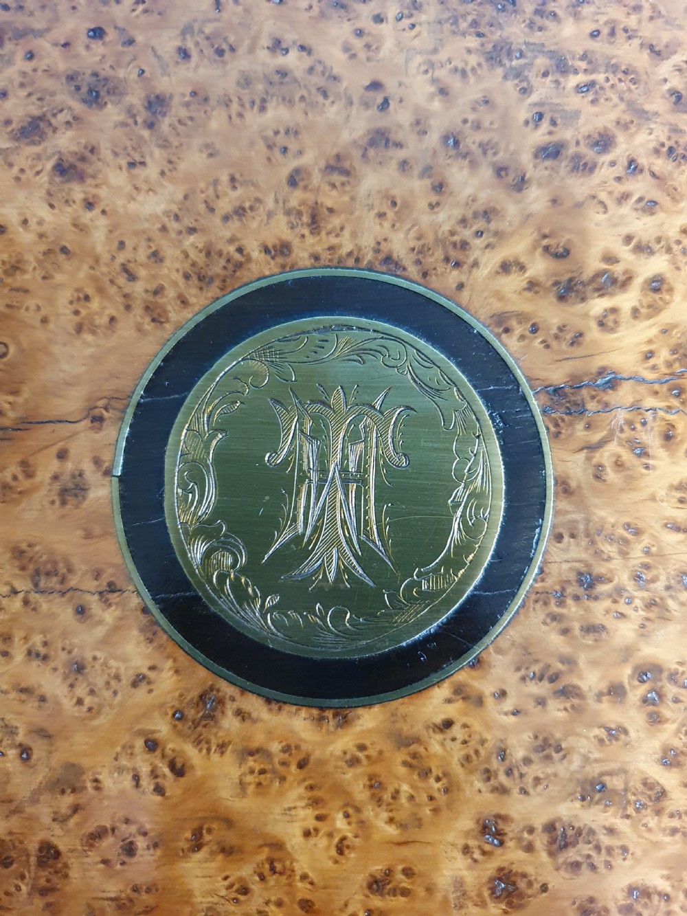 19th-century yew wood writing slope View VII