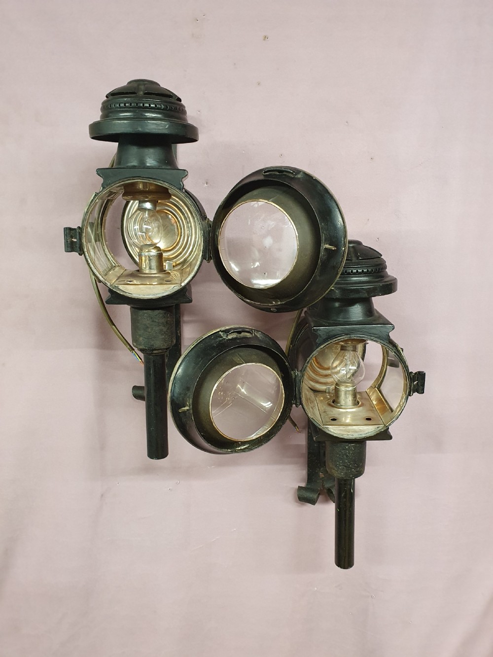 Pair of 19th century carriage lights View IV