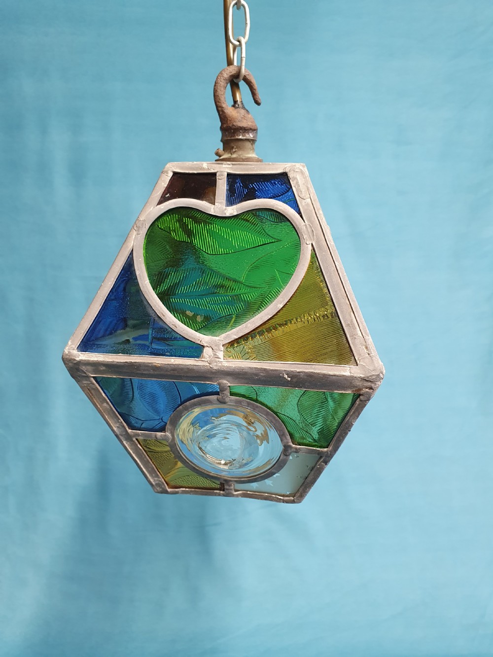 Arts and craft porch light with a heart. View VI