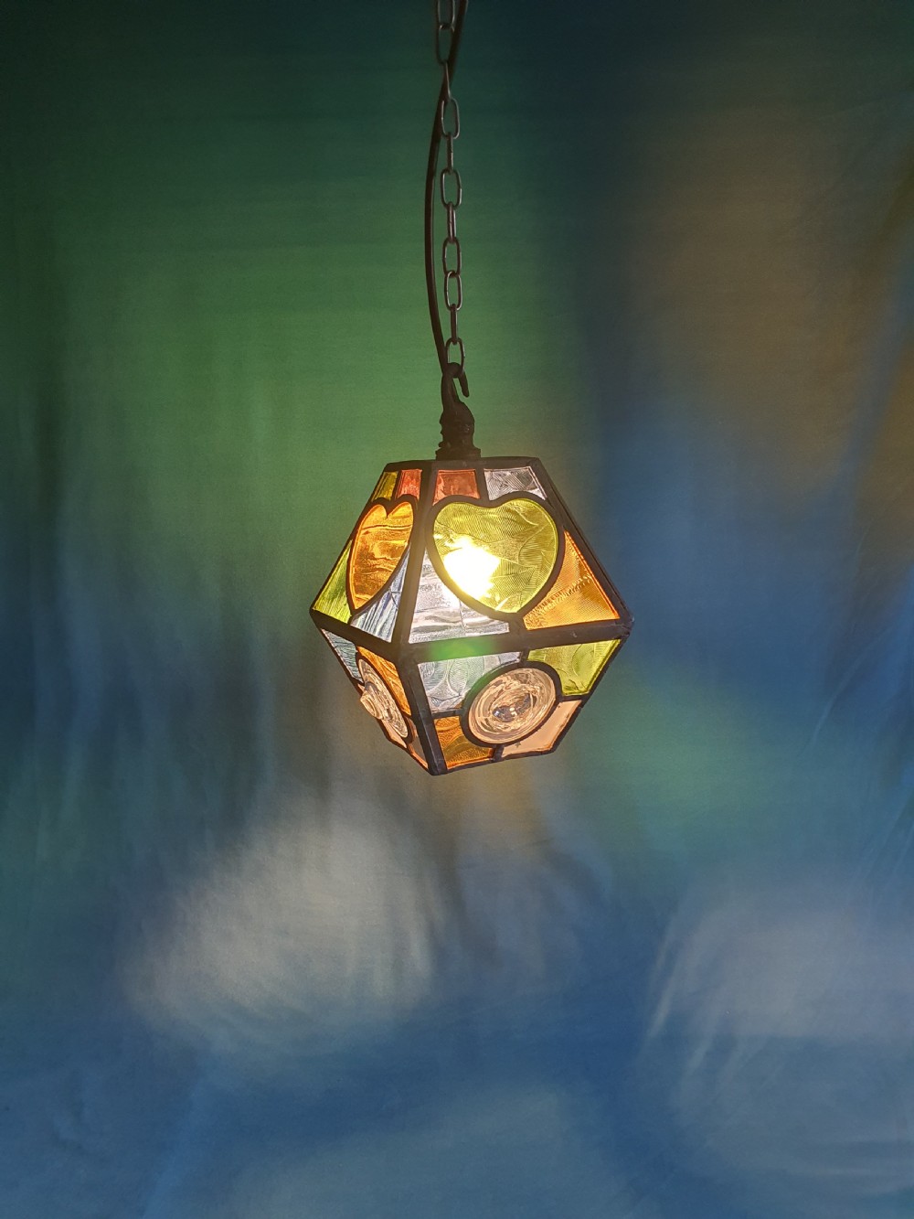 Arts and craft porch light with a heart. View VIII