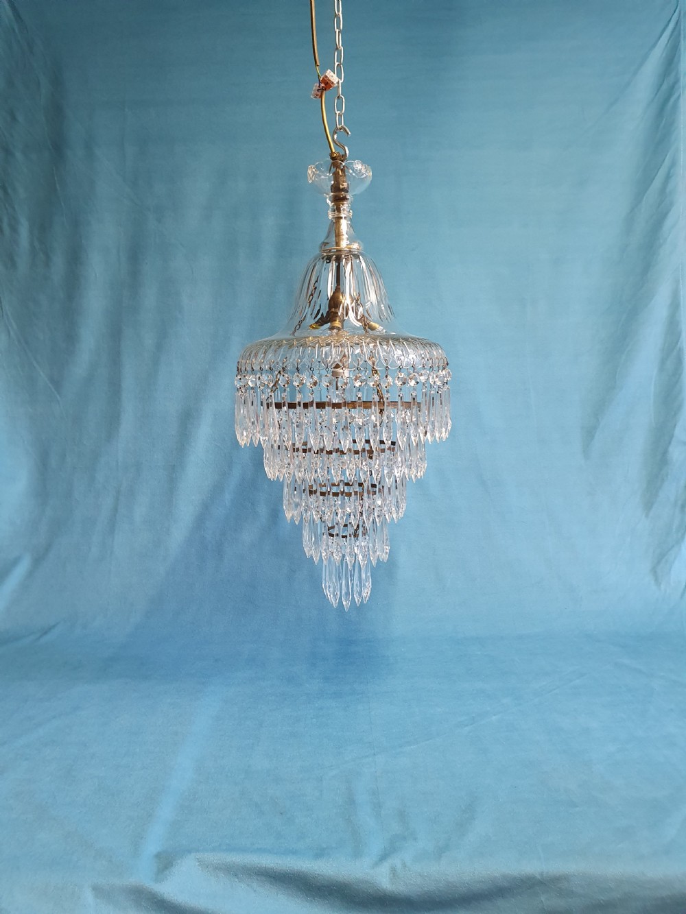 Early 20th century large dome top chandelier with spikes