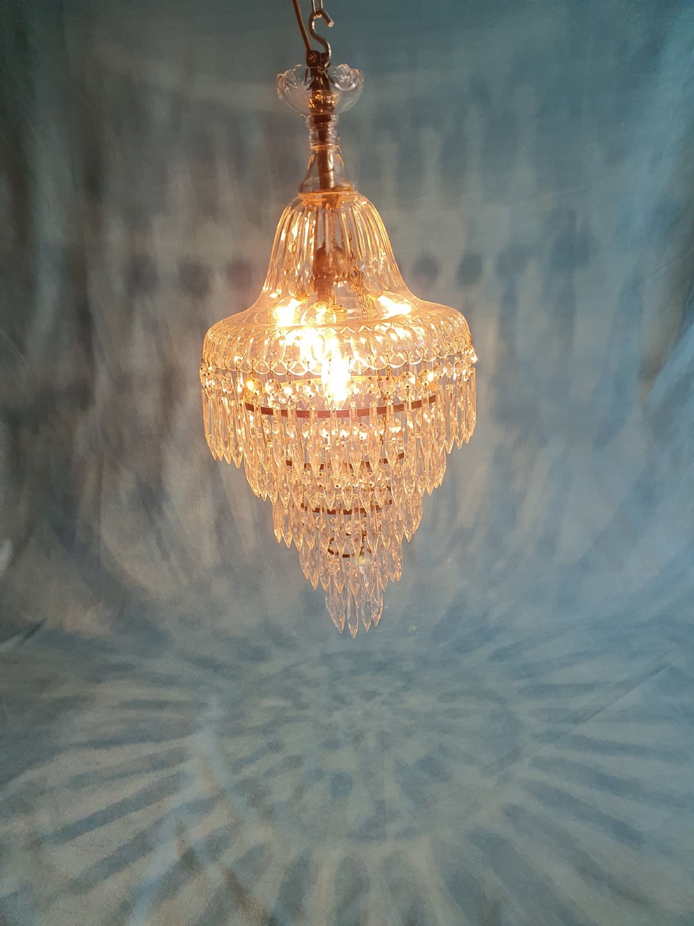 Early 20th century large dome top chandelier with spikes View III