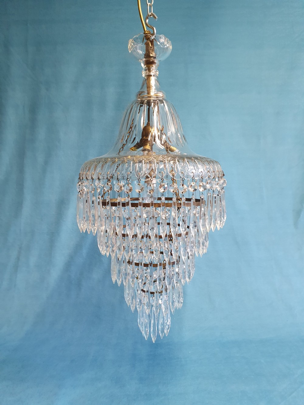 Early 20th century large dome top chandelier with spikes View IX