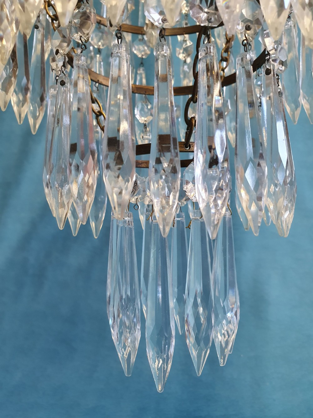 Early 20th century large dome top chandelier with spikes View X