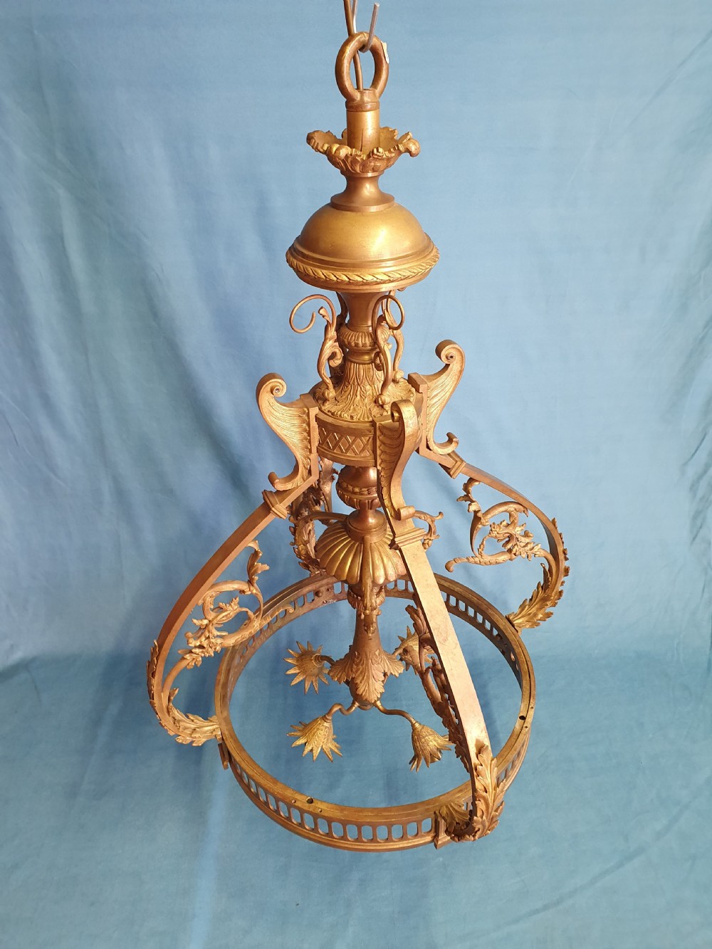 Early 20th century Large brass chandelier View III