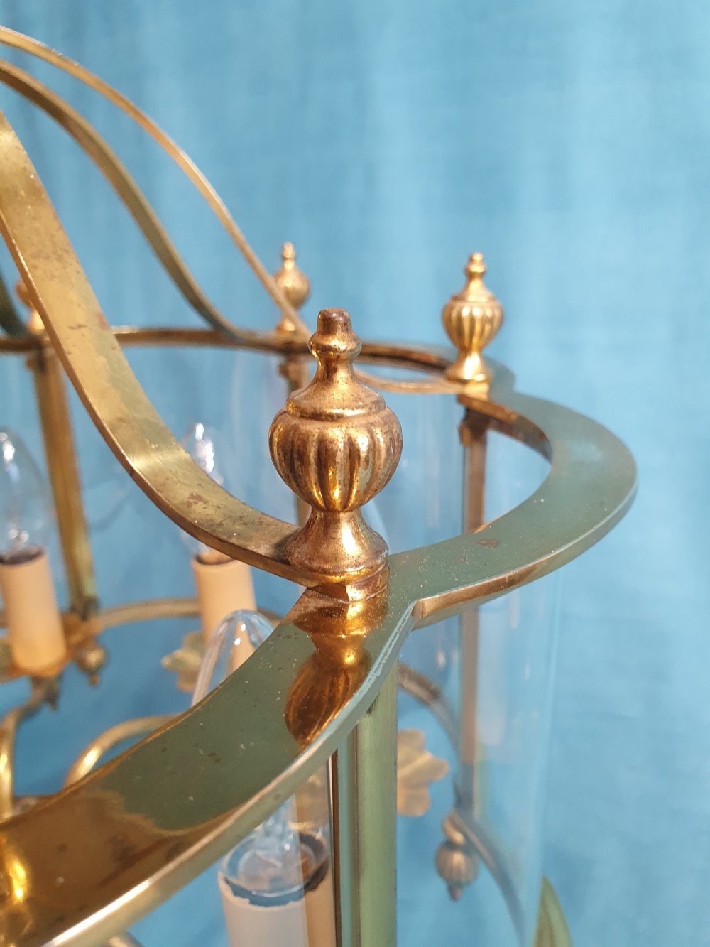 Large brass and glass hall lantern View III