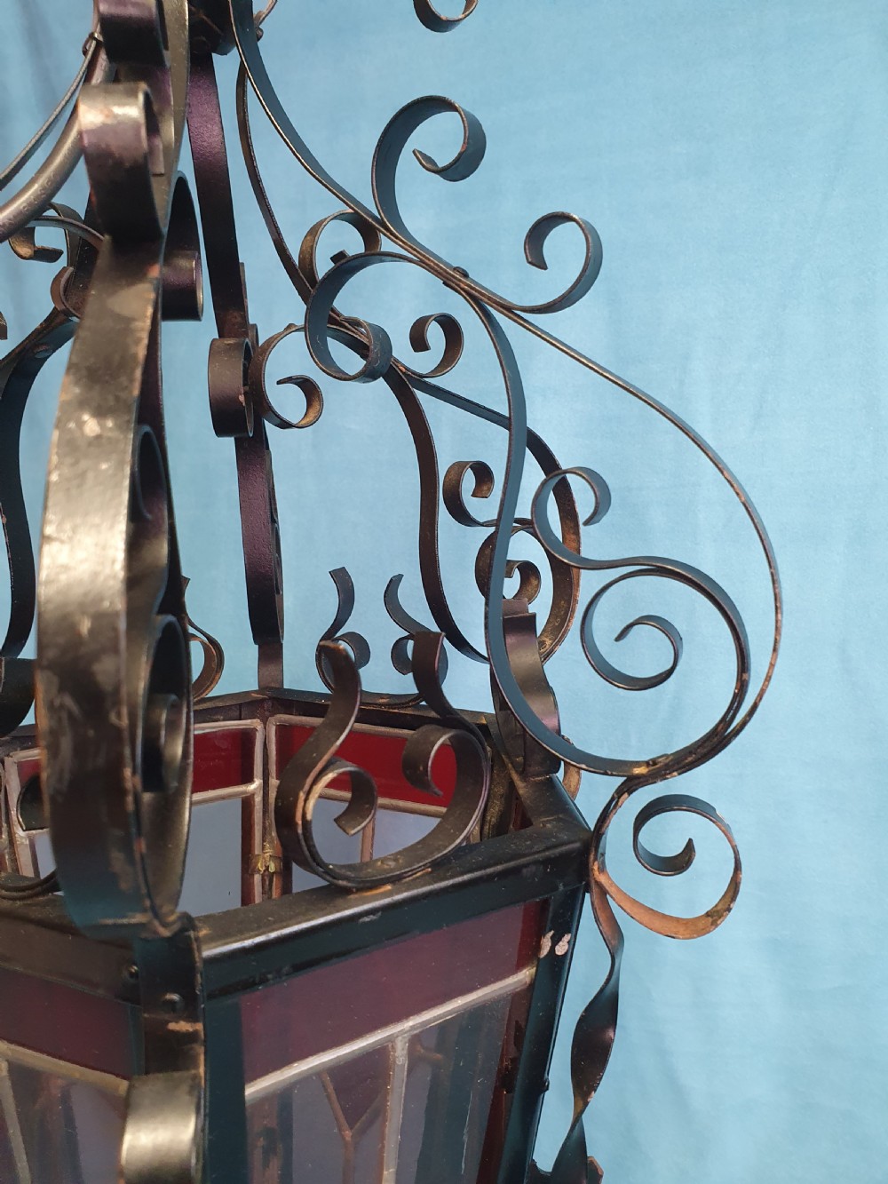 Early 20th century steel porch lantern View II