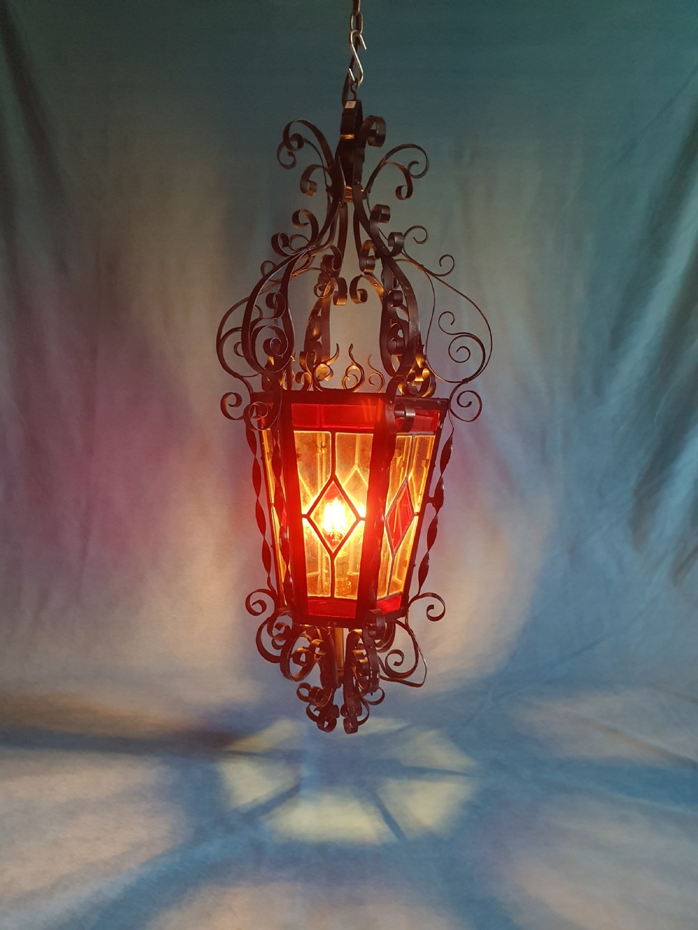 Early 20th century steel porch lantern View V