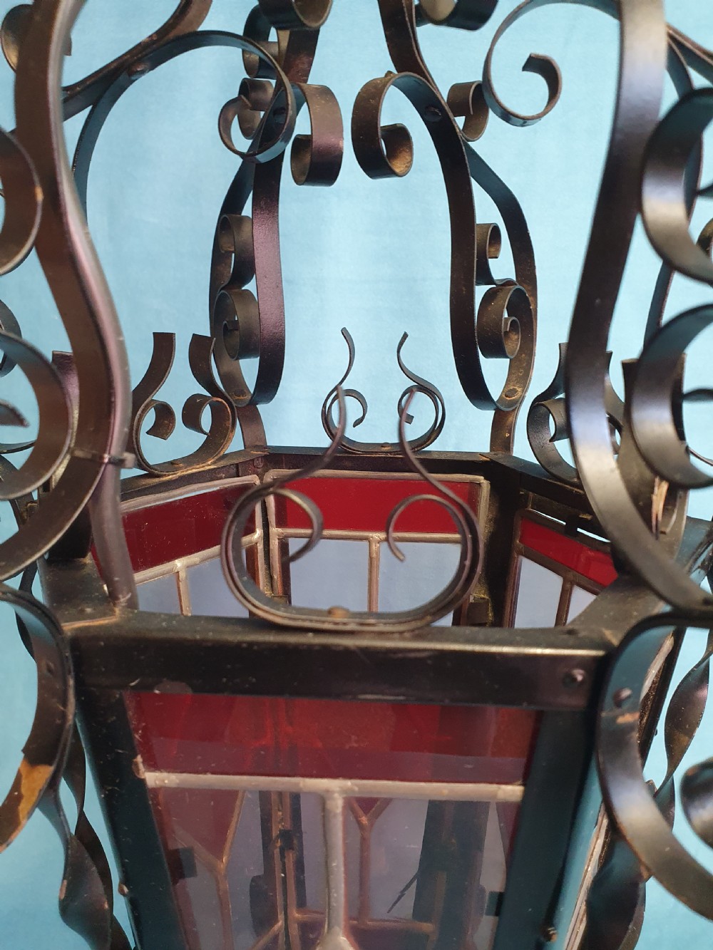 Early 20th century steel porch lantern View VII
