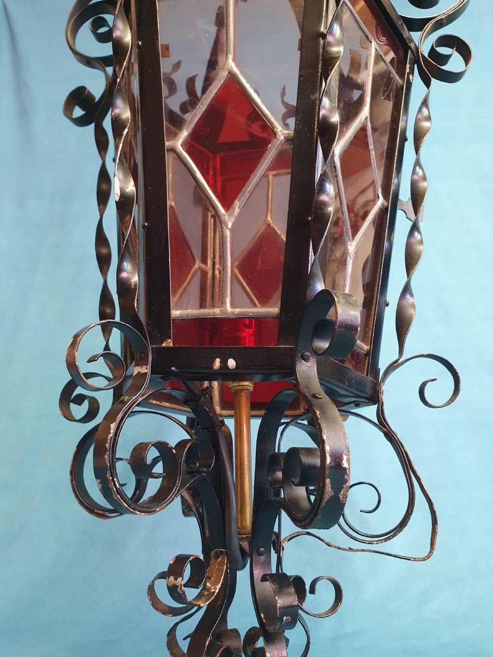 Early 20th century steel porch lantern View VIII