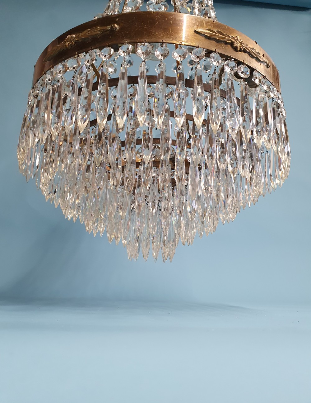 Early 20th century large antique spike chandelier View II