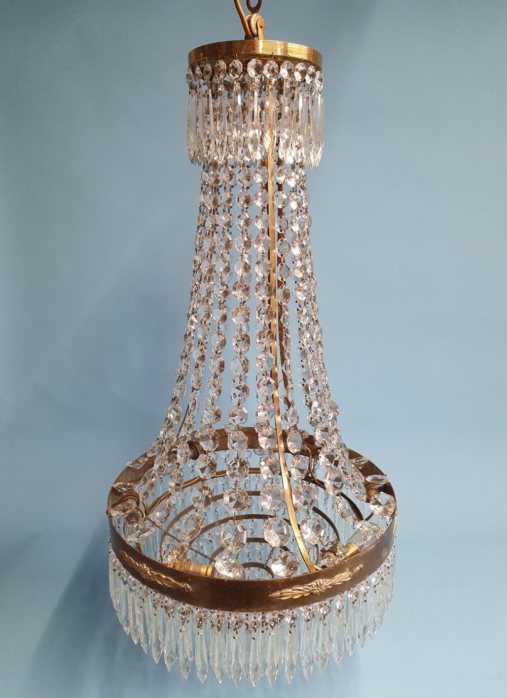 Early 20th century large antique spike chandelier View VI