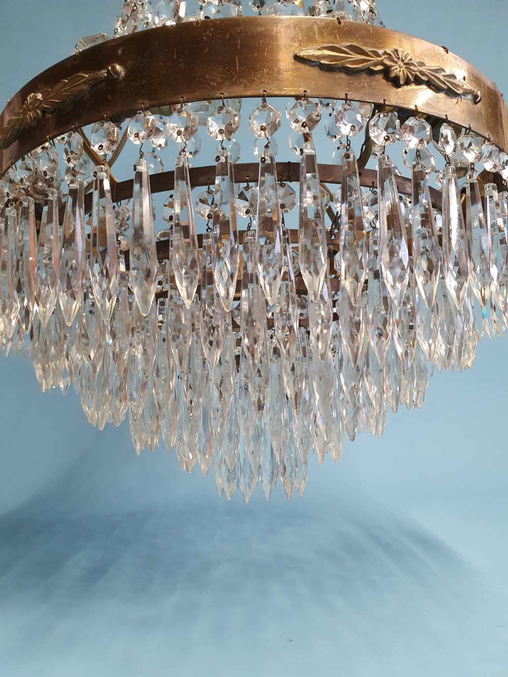Early 20th century large antique spike chandelier View VIII