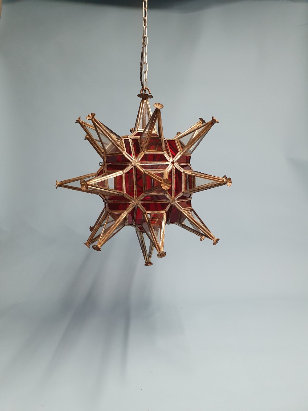 Early 20th century Starlight with clear and red glass