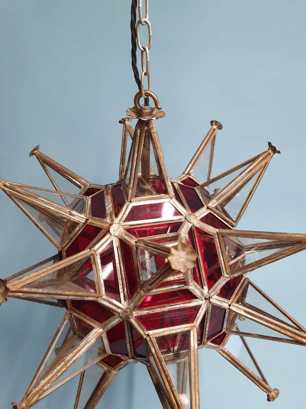 Early 20th century Starlight with clear and red glass View II