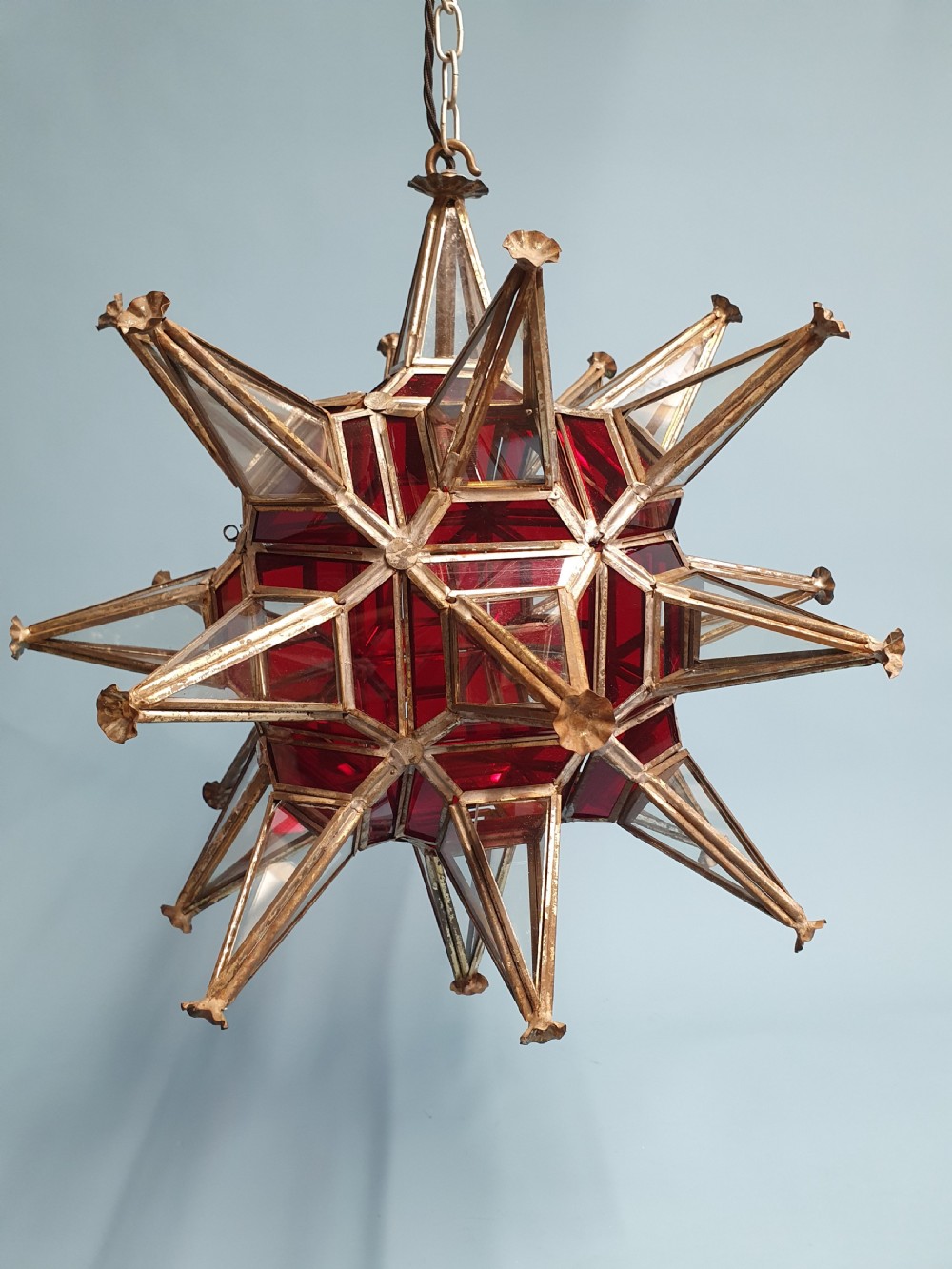 Early 20th century Starlight with clear and red glass View III