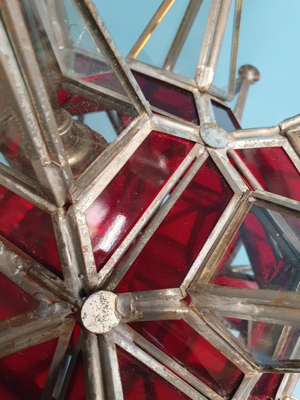 Early 20th century Starlight with clear and red glass View IV
