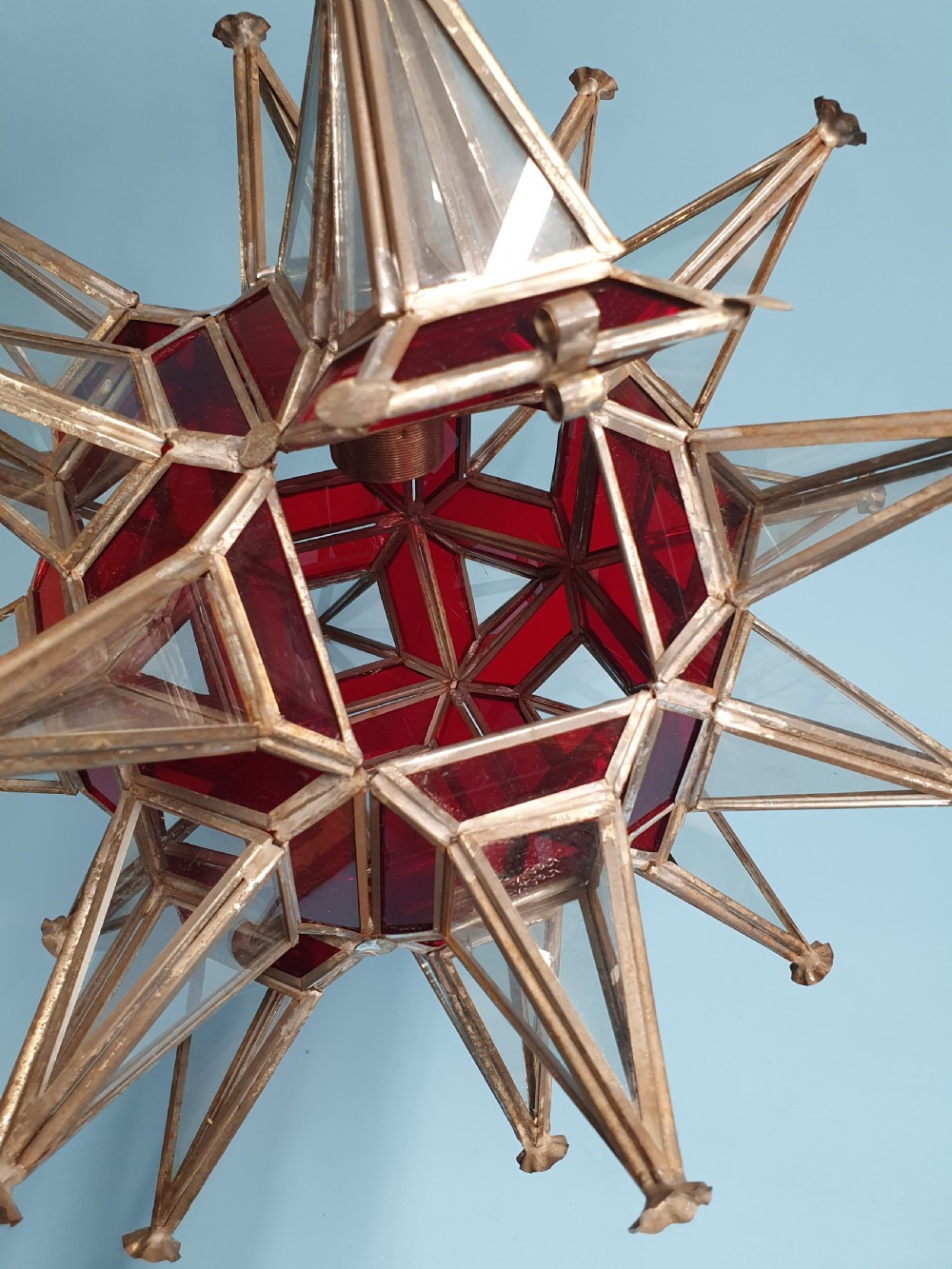 Early 20th century Starlight with clear and red glass View VI