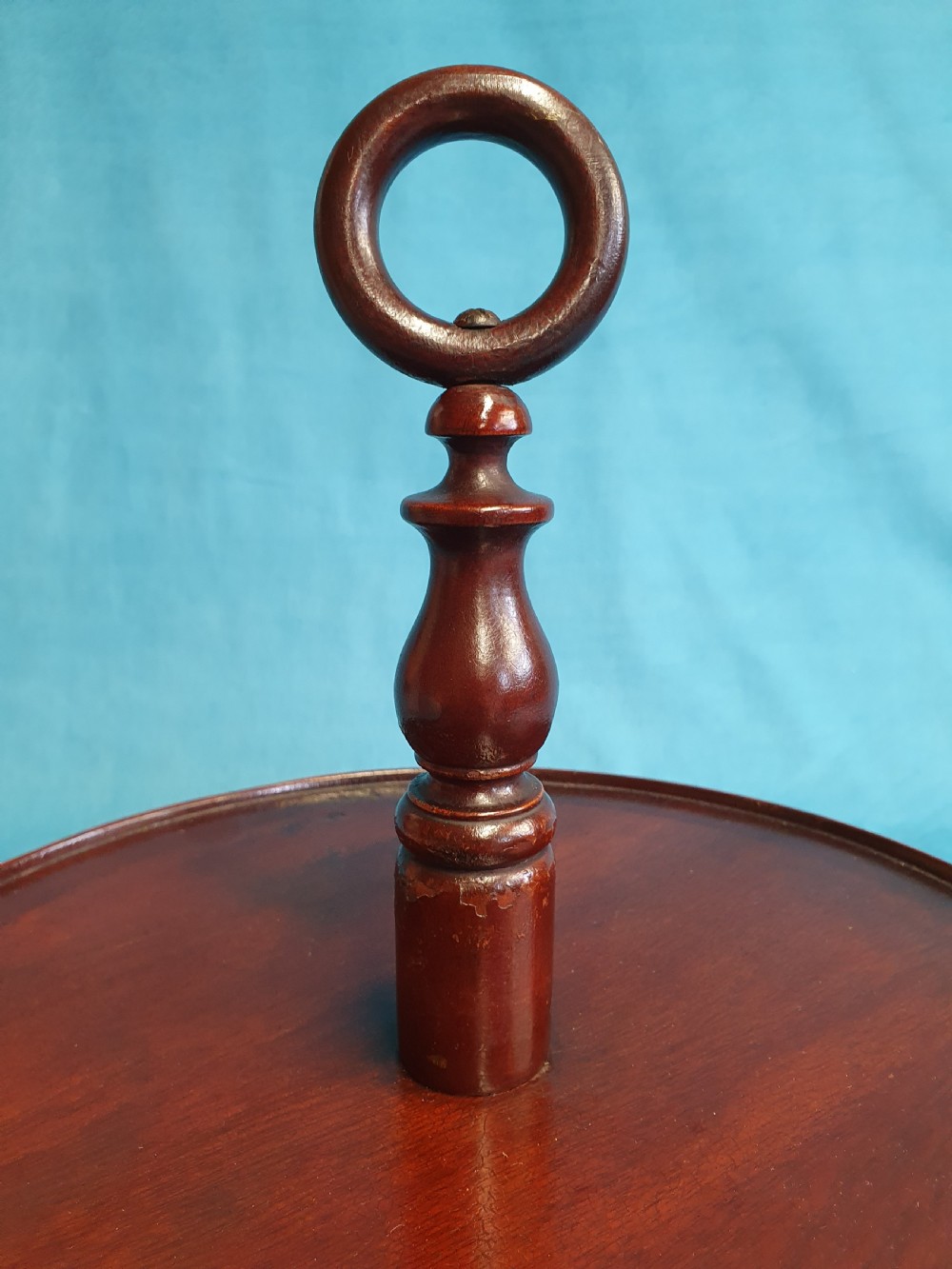 19th-century small mahogany Lazy Susan View II