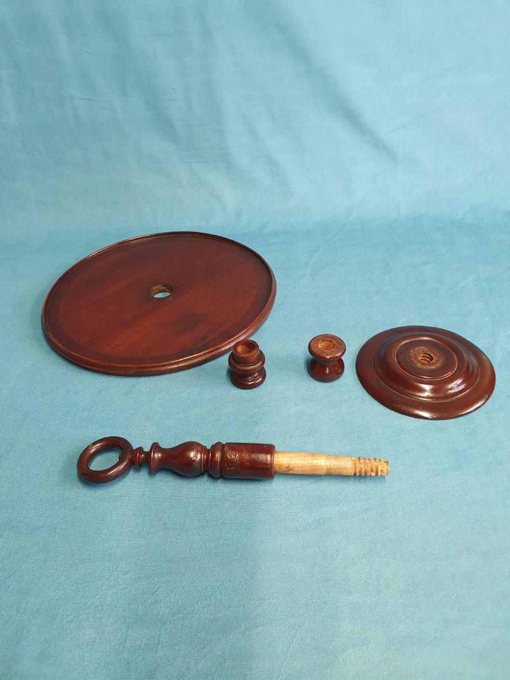 19th-century small mahogany Lazy Susan View VI