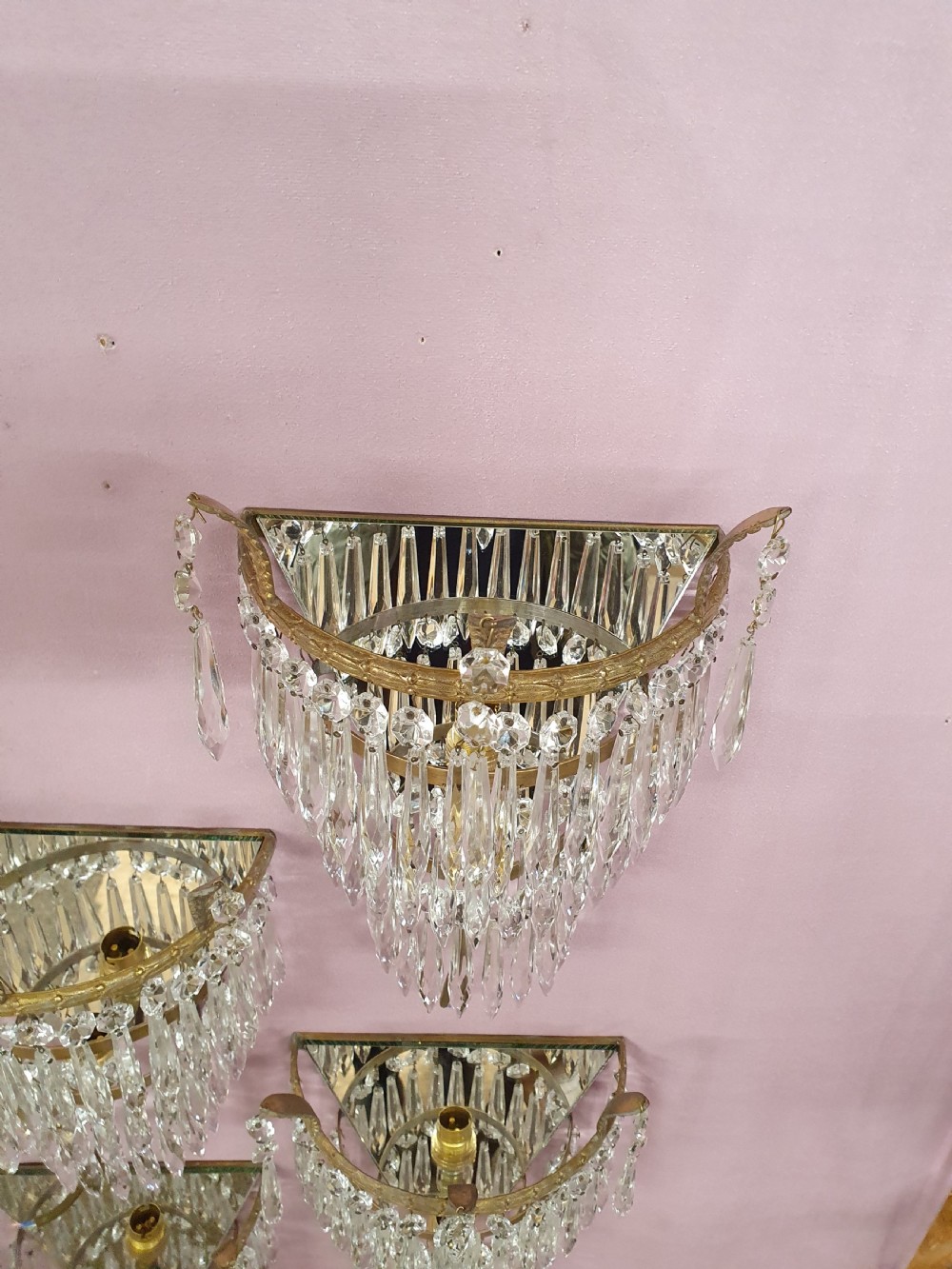 Early 20th century set of four spike wall lights View III