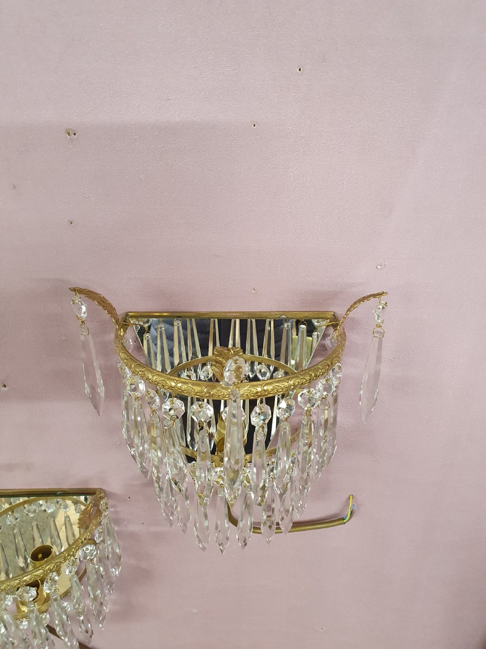 Early 20th century pair of spike wall lights View III