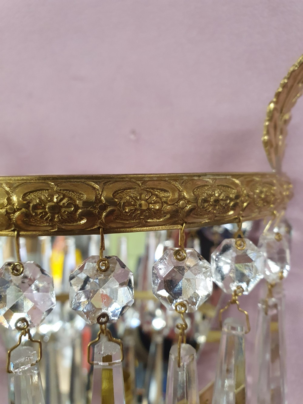 Early 20th century pair of spike wall lights View IV