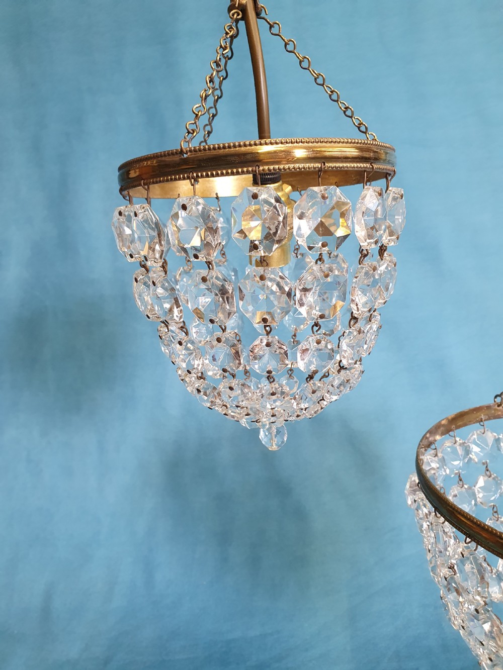 Set of three bag chandeliers first half of the 20th century View IV
