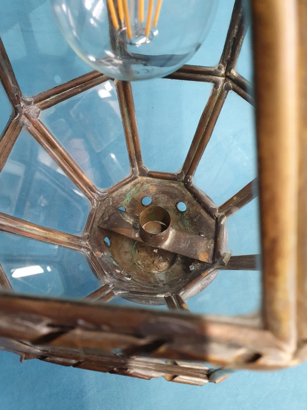 Early 20th century brass lantern C1880 View IX