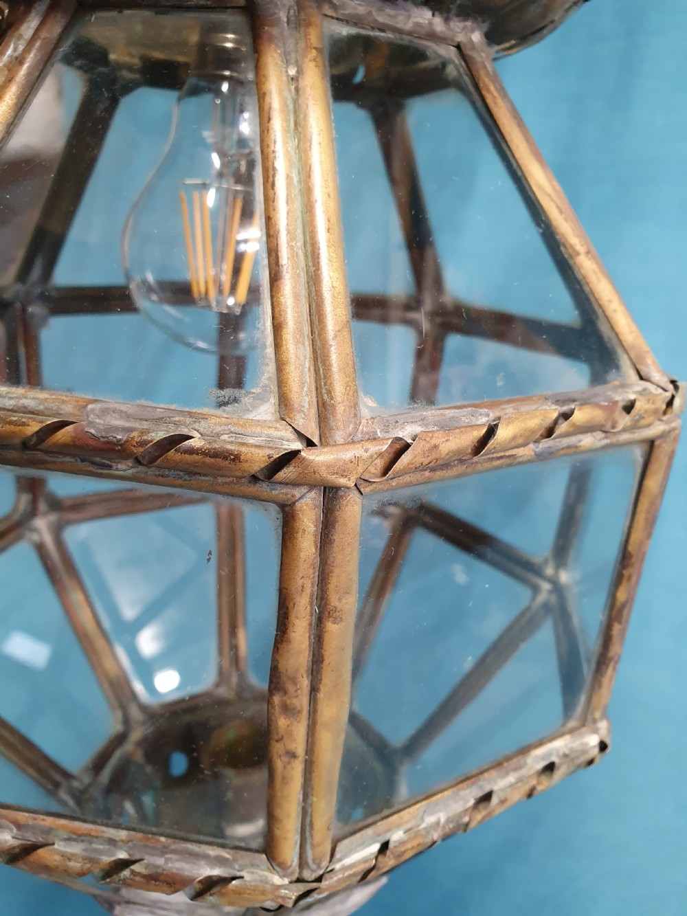 Early 20th century brass lantern C1880 View X