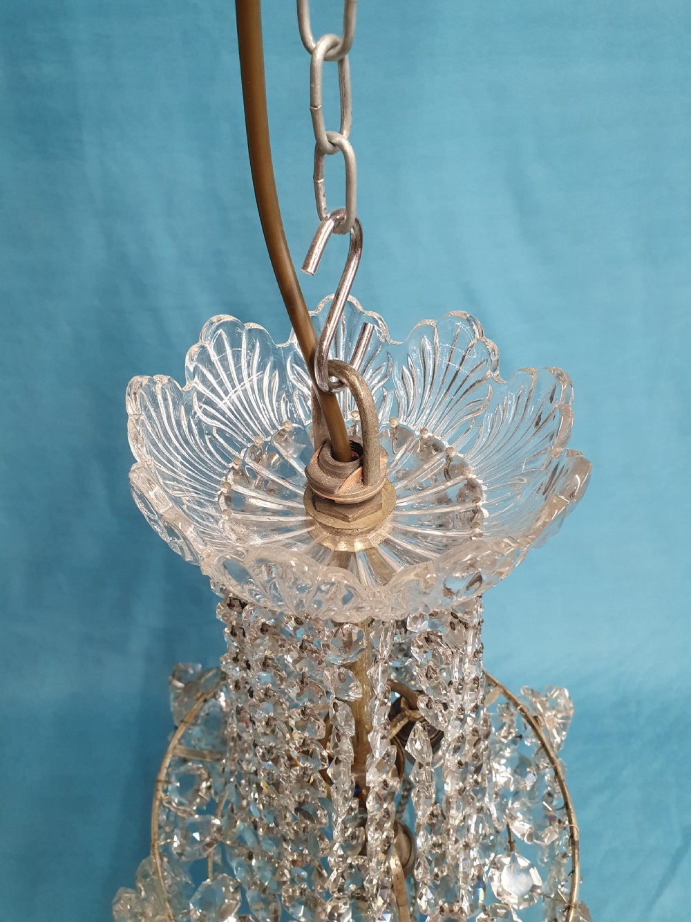 Swag chandelier with glass top swags and spikes 12