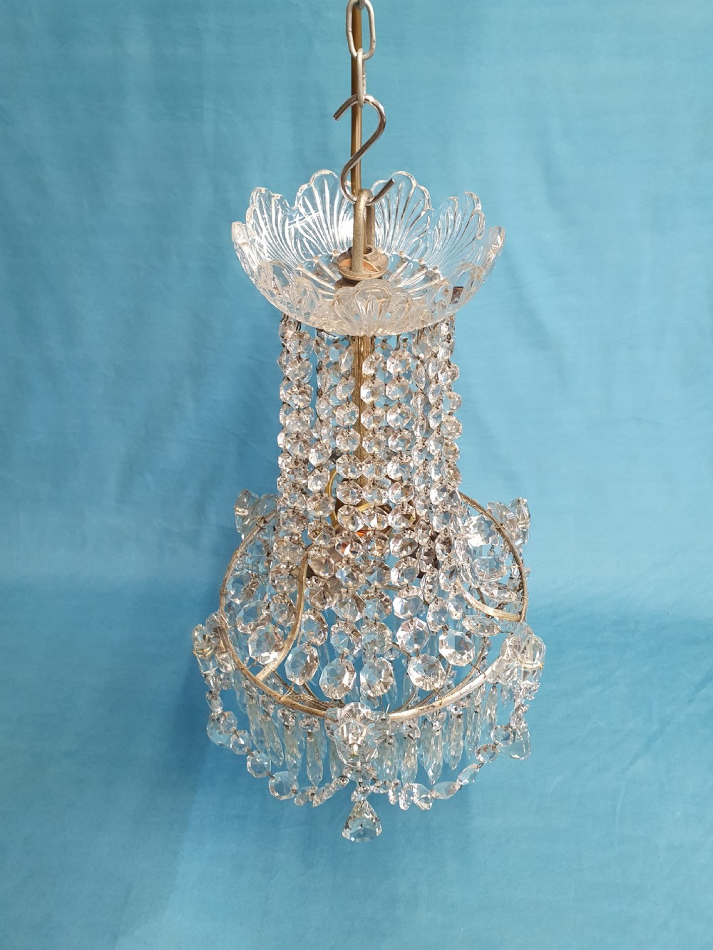 Swag chandelier with glass top swags and spikes 12