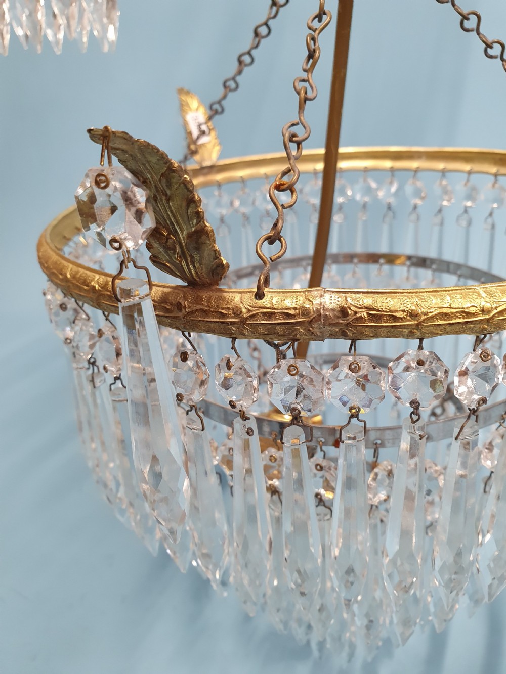 Early 20th century pair of spike chandelier with finials 11