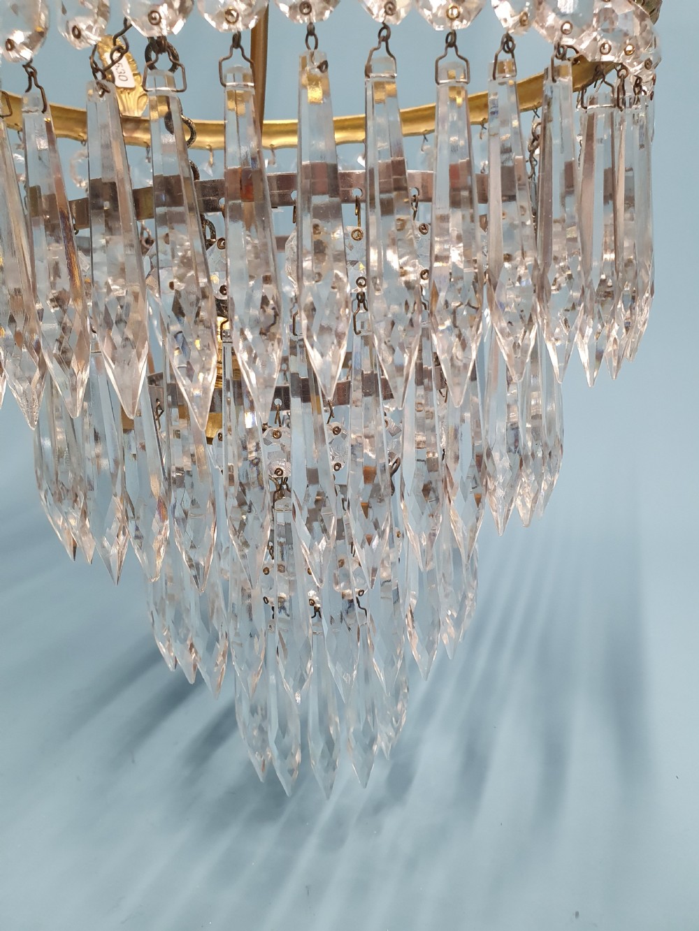 Early 20th century pair of spike chandelier with finials 11