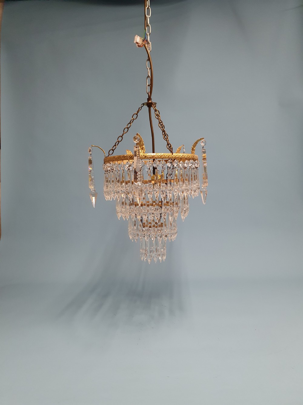 Early 20th century four tier spike chandelier 12