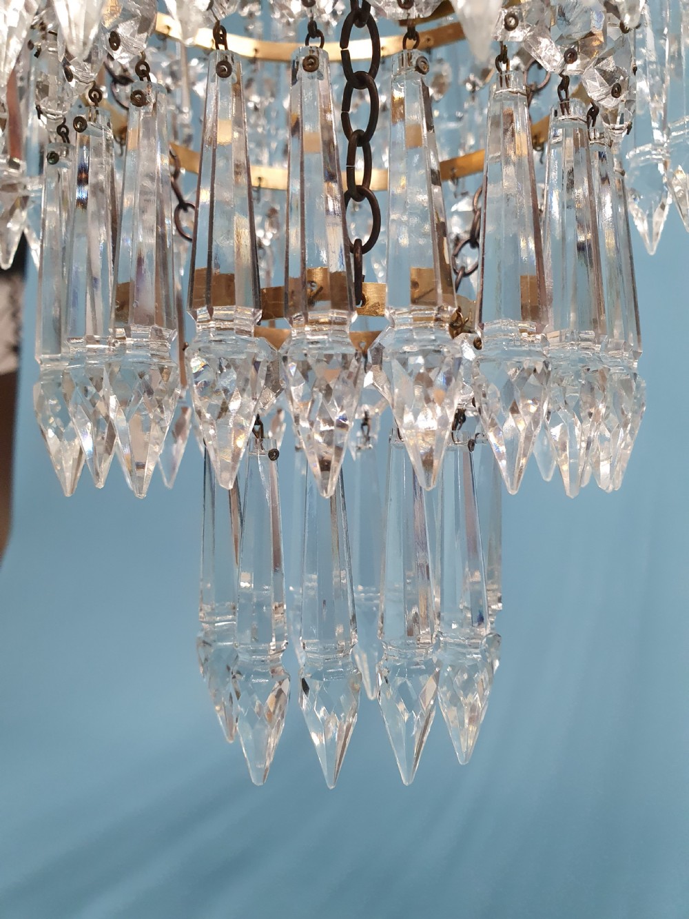 Early 20th century four tier spike chandelier 12
