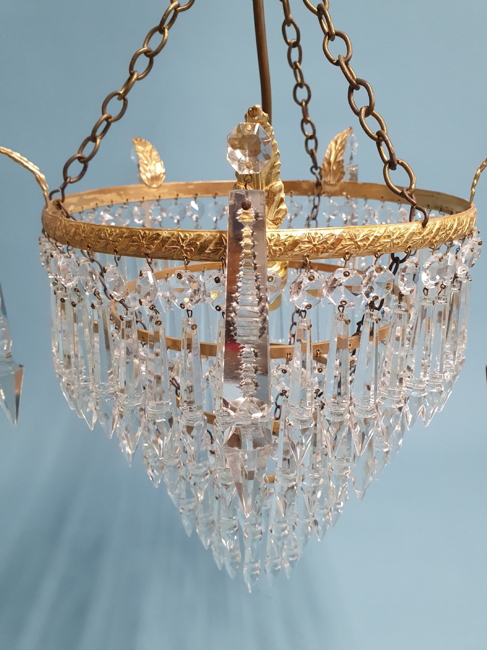 Early 20th century four tier spike chandelier 12
