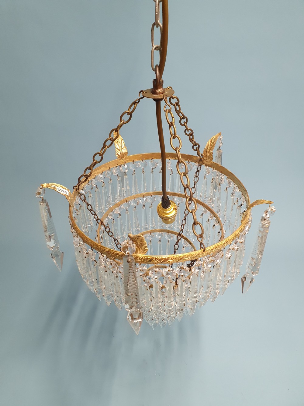 Early 20th century four tier spike chandelier 12