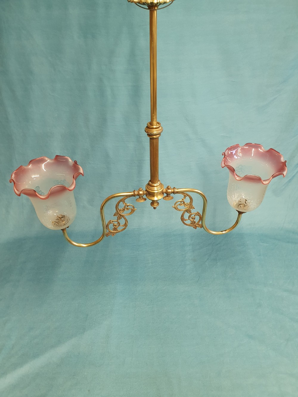 Late 19th century brass and glass chandelier View VII